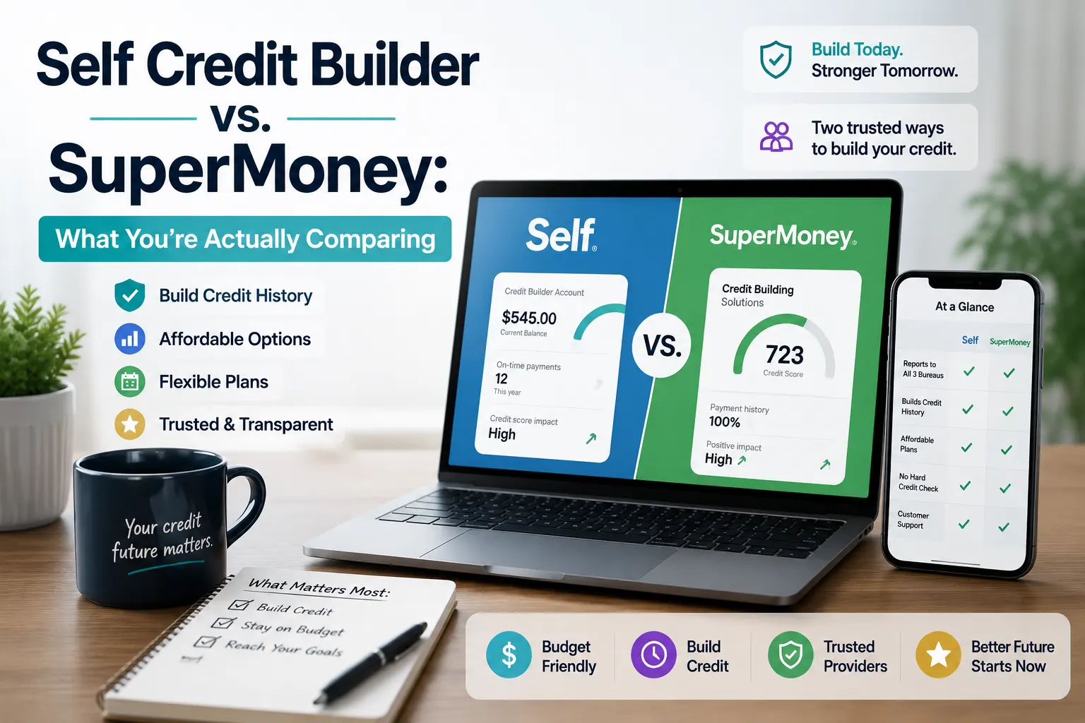 Self Credit Builder vs. SuperMoney — what you're actually comparing